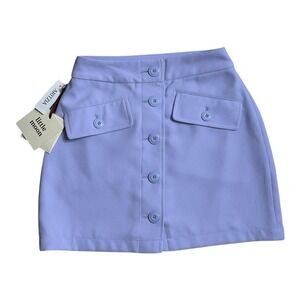 Aritzia Little Moon Front Button Mini Lined Lilac Mini Skirt Size 0